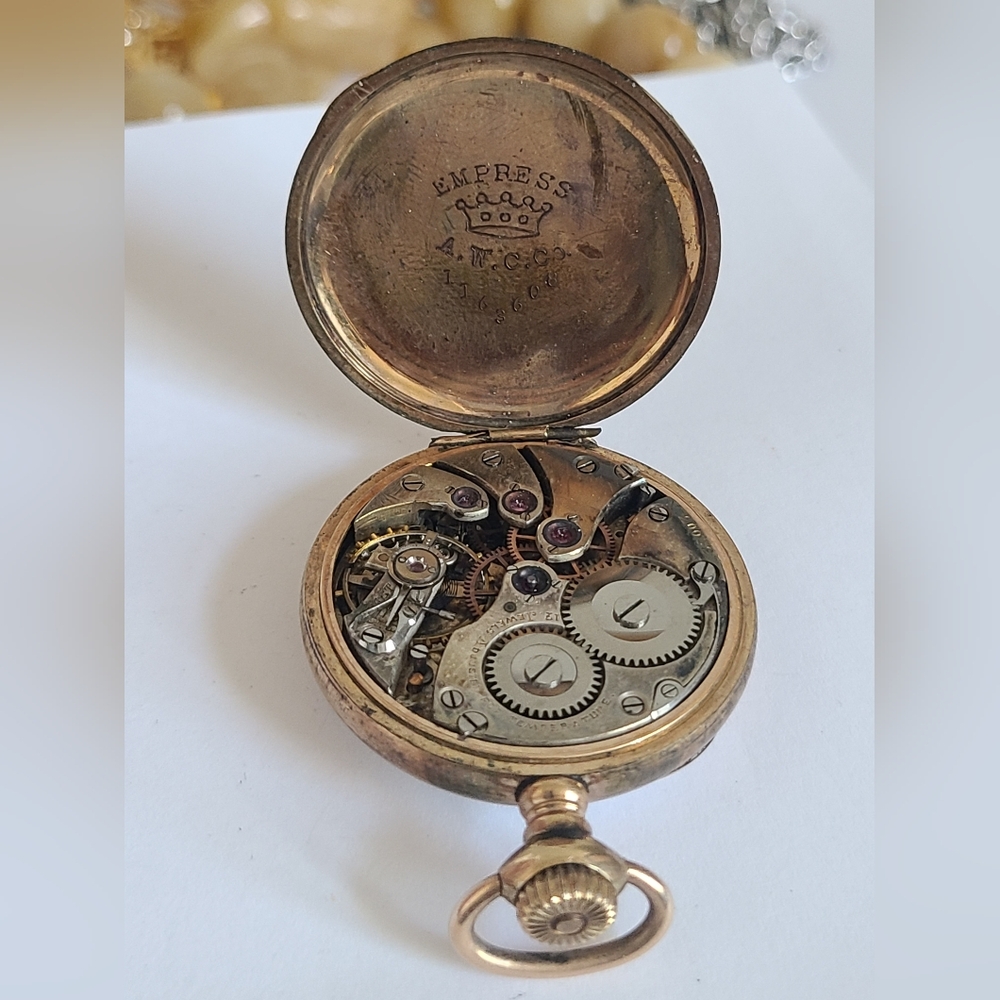 Vintage Small Gold Filled Stock and Bickle Toronto Canadian Antique Pocket Watch - Picture 7 of 8